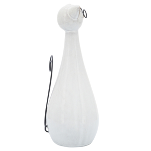 Statuetta di gatto in ceramica con coda in metallo e occhiali per decorazioni moderne per la casa e l'ufficio - Product Image 4