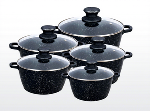 キッチン用ダイキャストアルミキャセロールセットノンスティック大理石石コーティング調理器具 - Product Image 2