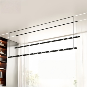 Extremely narrow no <b>light</b> true invisible one line embedded hidden lifting electric drying rack - Product Image 1
