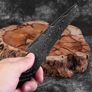 Cuchillo de frutas de acero de Damasco de espiga completa para Dropshipping en Shopify, hoja negra 9Cr18 afilada, herramienta de pelado de cocina DIY para proyectos de forja - Product Image 5