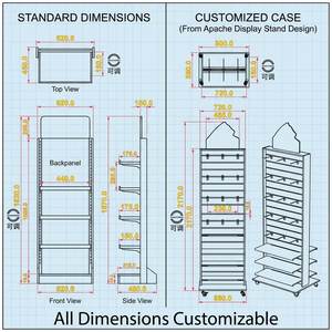 Support d'affichage personnalisé en bois pour multiprises, présentoir de sol pour <span class=keywords><strong>accessoires</strong></span> 3C, étagère de vente au détail avec crochets, logo personnalisé OEM ODM - Product Image 4