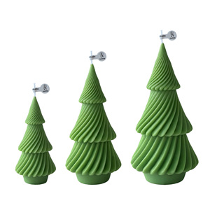 <b>Christmas</b> <b>Tree</b> Shaped Scented <b>Candle</b> Twisted Texture Aromatherapy <b>Candle</b> Home Tabletop Holiday Decorative Gift <b>Candle</b> - Product Image 5