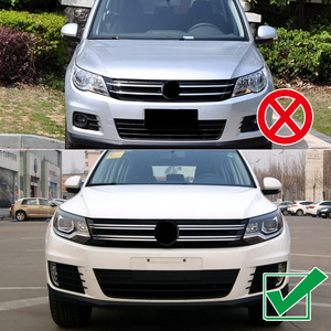 Volkswagen Tiguan MK1 Headlight Brow Stickers Piano Black Carbon Fiber Texture ABS Decal Body Stickers 2011-2016 - Product Image 3