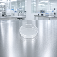 Plaques de Petri en verre borosilicate transparent OEM, plates et rondes, pour la culture tissulaire en laboratoire et à usage médical
