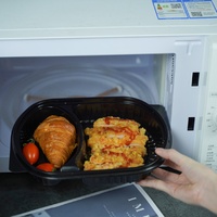 Vente directe d'usine, boîtes à lunch rectangulaires jetables à compartiment unique, qualité alimentaire PP, compatibles micro-ondes, étanches, écologiques