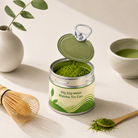 Boîte en fer blanc portable de qualité alimentaire pour poudre de matcha, boîte métallique pour emballage alimentaire, pour le stockage de thé en vrac, vente en gros