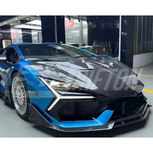 Splitter de pare-chocs avant en fibre de carbone visible style DK pour Lamborghini Revuelto - Product Image 3