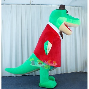 Costume de mascotte gonflable en peluche <span class=keywords><strong>crocodile</strong></span>/alligator avec tenue de Noël à vendre - Product Image 4