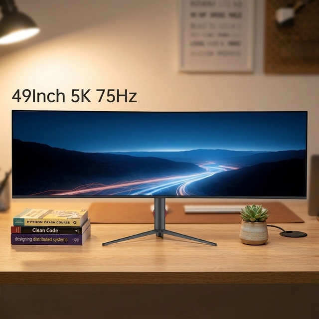 49-Inch Ultra Wide Curved LED Gaming Display 5K Curved Gaming Monitor 75Hz Split Screen Fast Shipment New IPS for Desktop PC