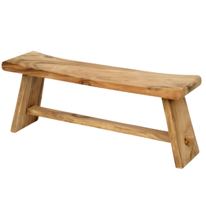 Banco de Madera Moderno para Exteriores Ryu, Ideal para Apartamentos, Hecho de Madera Natural Sólida con un Diseño de Vetas Únicas - Product Image 2