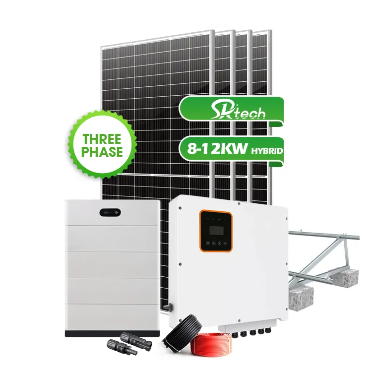 SK Kit Surya Sistem Hibrida, Sistem Penyimpanan Energi 5KW 8KW 10KW 12KW untuk Rumah