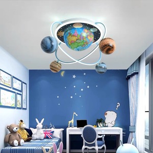 Lampada creativa per la stanza dei <span class=keywords><strong>bambini</strong></span> luce del soffitto di personalità del ragazzo luce del soffitto universo girovagante terra Satellite dei cartoni animati lampadario - Product Image 4
