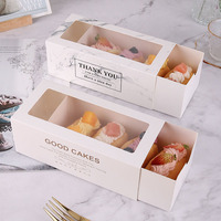 Vente en gros de boîtes à gâteaux rectangulaires avec fenêtre boîtes à cupcakes en papier blanc boîtes d'emballage alimentaire pour tarte aux œufs à faire soi-même
