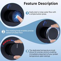 Système de Douche Double Homekicen avec Douche Plafond 10'' et Douche Inclinée 6'' et Robinet à Main, Commutateur Thermostatique 3 Voies à Bouton Poussoir