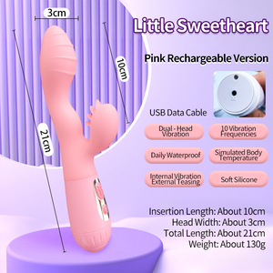 G vibratore Spot coniglio rosa <span class=keywords><strong>Sex</strong></span> Toys per clitoride G-spot stimolazione Dildo vibratore vibrazioni doppio stimolatore motore per le donne - Product Image 2