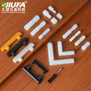 Clips de connexion en plastique Jiufa, attaches d'angle à 45 degrés pour supports d'étagères de meubles, installation facile, blanc - Product Image 1