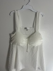 Top de Tirantes Anchos con Cuello Cuadrado y Lazo Delantero, Blanco, Tejido, Sin Mangas, Marca <span class=keywords><strong>Madden</strong></span> <span class=keywords><strong>Girl</strong></span>, Talla L, OEM ODM - Product Image 2