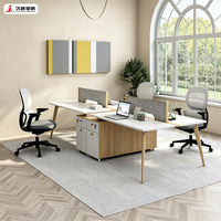Table de travail modulaire JIUSHUN, poste de travail avec cloison, bureau d'ordinateur en bois robuste pour employés