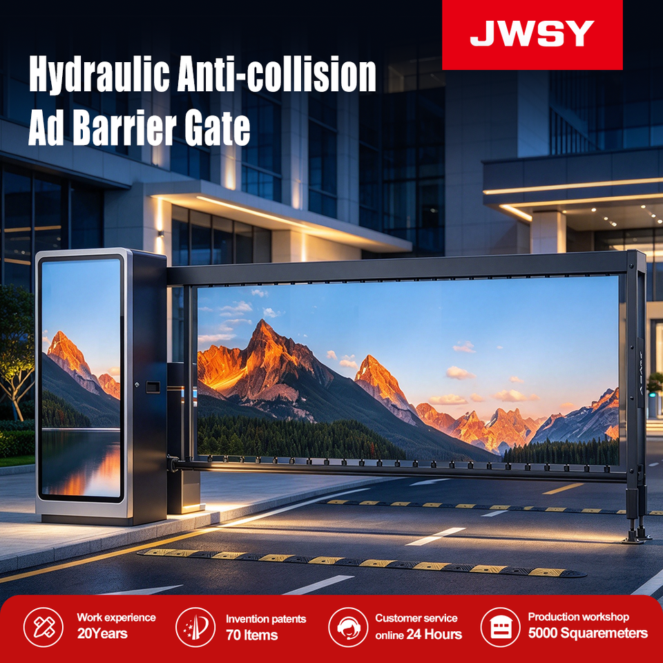 Commercial Barrier Gate LED Digital Display Screen 6m Boom AC220V Motor ...