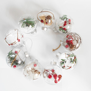 Bola de Navidad Transparente de Plástico de 8 cm con Nieve Incorporada, Decoraciones para el Árbol, Adornos Navideños para Crear Ambiente Festivo - Product Image 1