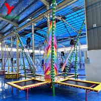 Équipement de plein air à bas prix Machine Euro 4 Person In 1 Adult Jumping Trampoline Bungee