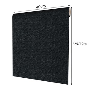 Papier peint auto-adhésif noir effet soie, le plus vendu – Imperméable et résistant à l'humidité pour la rénovation des murs et des meubles - Product Image 1