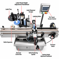 Machine d'étiquetage de bouteilles rondes entièrement automatique de haute précision, applicateur d'étiquettes enveloppantes pour bouteilles