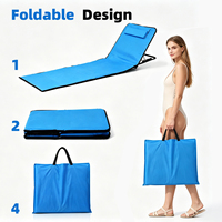 Chaise de plage pliable portable personnalisée avec dossier réglable multi-positions, cadre en aluminium et tissu Oxford
