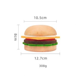 Creative Hamburger Wooden Coaster Non-Slip Felt Layer Cup <b>Mat</b> for Kitchen <b>Bar</b> - Product Image 2