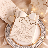 Boîte cadeau portable en papier personnalisable, idéale pour les souvenirs de mariage, vente chaude