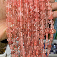 Vente en gros de perles en vrac en forme de cœur 10*4mm, pierre naturelle, cristal jaune, agate rouge, œil de tigre, pour bracelet, collier, accessoires de bricolage