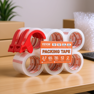 Ruban adhésif d'emballage Vevor 2,7 mil, 65 yards, 12 rouleaux avec distributeur, ruban adhésif transparent pour expédition - Product Image 2