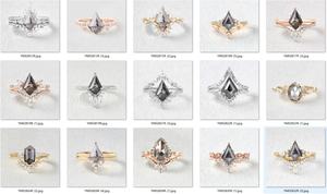 Изящное 925 Серебряное Ювелирное кольцо с шестигранной огранкой соль и перец бриллиант для свадебной вечеринки обещание женское кольцо - Product Image 5