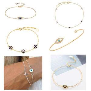 Daochong personnalisé usine vente directe zircon cubique plaqué or rose collier mauvais œil - Product Image 5