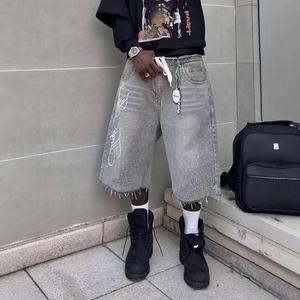 Shorts en <span class=keywords><strong>jean</strong></span> pour homme et culottes en <span class=keywords><strong>jean</strong></span> pour homme, fournisseur de denim ample personnalisé avec strass ou déchiré - Product Image 1