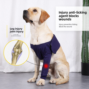 Manchon de protection avant pour chien, anti-léchage, pour la récupération des blessures, réglable, antidérapant, soutien articulaire pour animaux de compagnie - Product Image 1