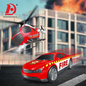 HUADA-Voiture de sauvetage 2 en 1 avec feux de mouvement à inertie et son, véhicule d'urgence anti-incendie, jouet pour enfants - Product Image 1