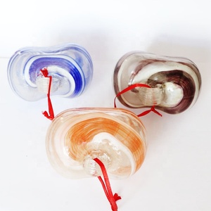 Hanging Large Murano Glass Ribbon Stripes Friendship Heart Shaped Charm <strong>Gazing</strong> <strong>Balls</strong> for Home Garden Ornaments Crafts - Product Image 3