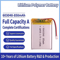 Batterie Li-ion polymère rechargeable en gros 603048 603040 850 mAh 600 mAh 3,7 V Lipo