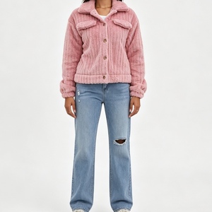 <span class=keywords><strong>Cardigan</strong></span> in <span class=keywords><strong>pile</strong></span> a coste da <span class=keywords><strong>donna</strong></span>, novità Autunno/Inverno, con colletto a revers, giacca corta, Sehe Fashion - Product Image 1
