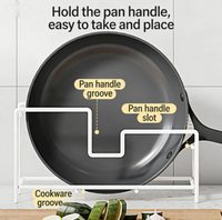 Rak Organizer Peralatan Dapur untuk Panci, Wajan, dan Tutupnya, Tempat Penyimpanan Kabinet untuk Mengatur Wajan dan Wok