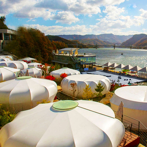 Cabanes de glamping en forme de citrouille avec salle de bain et toit de tente - Product Image 3