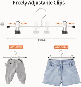 Cintres en métal robustes et ultra-minces pour hôtel, usine, vente en gros, économiseurs d'espace, pour jupes, pantalons, avec pince simple, pour cuisine - Product Image 2