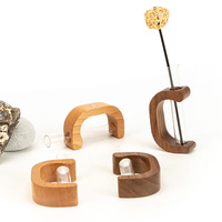 Support de vase créatif en bois de noyer et hêtre YUESHEN, support de tube à fleurs en bois pour voiture, pièces usinées CNC