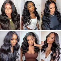 Pelucas de Cabello Humano con Ondas Suaves, sin Pegamento, con Cierre de Encaje, Pelucas con Frente de Encaje, Cabello 100% Humano para Mujeres