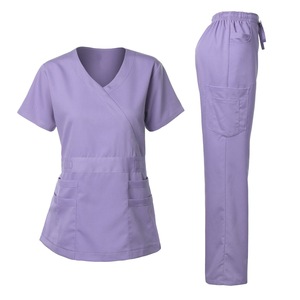 Women <b>Scrub</b> Set Moisture Wicking Lightweight Work Clothes For Nurses Clinics Medical Professionals Surgical Gowns Hospital - Product Image 3