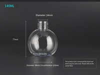 Emballage plastique personnalisé de 140 ml en PET pour shampoing et gel douche, peut être transporté dans une bouteille en plastique sphérique vide