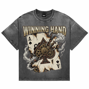 T-shirts pour hommes surdimensionnés de haute qualité, effet délavé, respirants, vintage, imprimé ACE DTG, col rond, manches courtes, 100% coton, style punk - Product Image 1