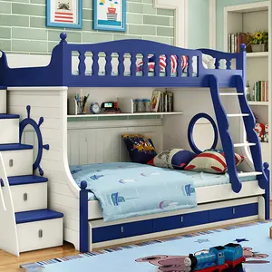 Eco-Friendly New Design New Born Baby New Zealand Pine Wood Barrier Twin Bed Designer Furniture Bunk Beds