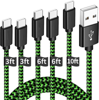 1M 2M verde nylon trenzado micro tipo-c 18W Fecha de sincronización de carga cables USB precio de fábrica para cargador de teléfono 3FT 6FT 10FT OEM OMD